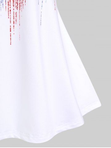 Plus Size & Curve Patriotic American Flag Lip Print Tee