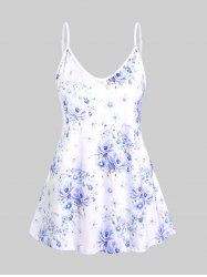 Plus Size & Curve Floral Print Cottagecore Tank Top -  