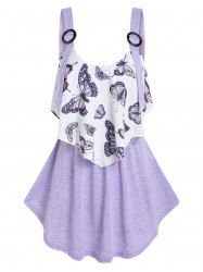 O Ring Butterfly Print Tank Top -  