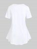 T-shirt Style Curve à Imprimé Lèvre et Drapeau Américain Grande Taille - Blanc 5x | US 30-32