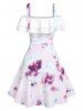 Tie Dye Print Flounce Dress -  