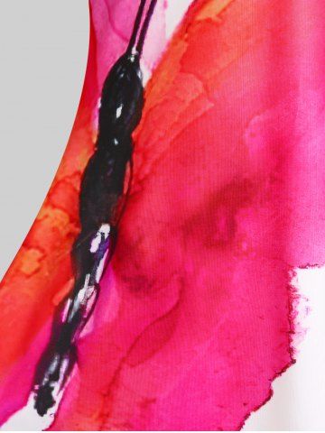 Plus Size & Curve Butterfly Print Tank Top