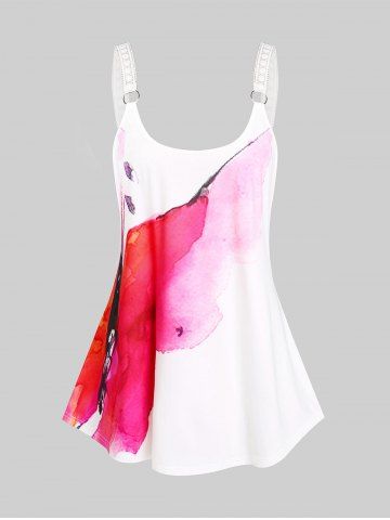 Plus Size & Curve Butterfly Print Tank Top