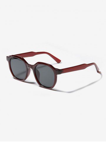 Casual Round Shape Sunglasses - RED WINE