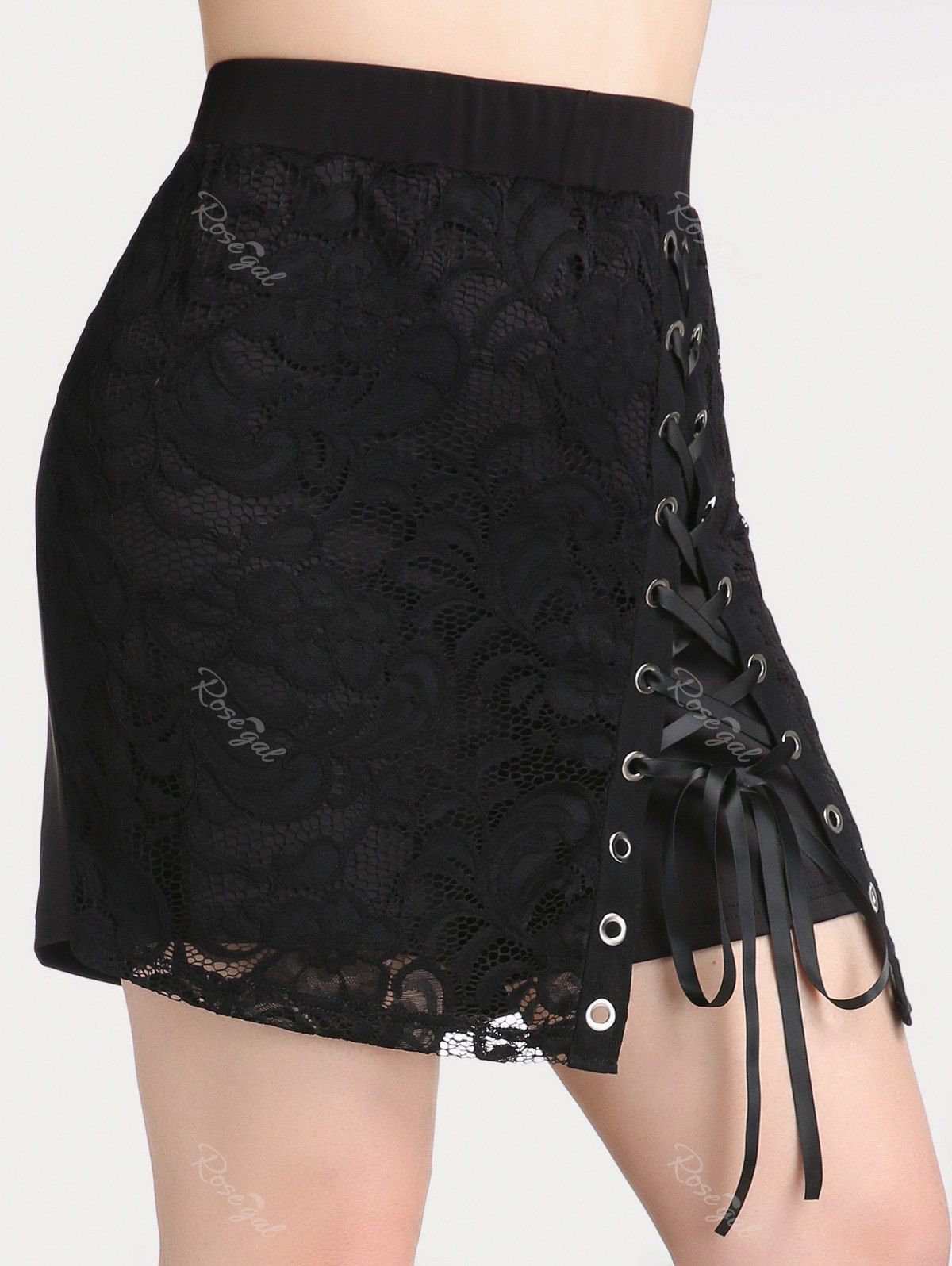 Buy Plus Size & Curve Lace Up Mini Pull On Shorts  