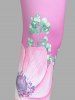 Plus Size & Curve Floral Print Ombre Color Capri Leggings -  