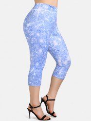 Plus Size & Curve High Rise Full Print Yoga Gym Capri Legging -  