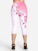 Cottagecore Peach Blossom Tee and Curve Capri Leggings Plus Size Summer Outfit -  