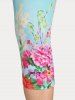 Plus Size & Curve Floral Print High Rise Capri Leggings -  