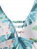 Tropical Print Padded Bikini Swinsuit -  