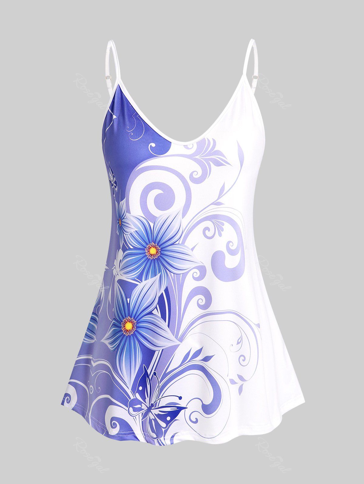 Outfit Plus Size & Curve Floral Print Flowy Tank Top  