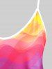 Plus Size & Curve Ombre Color Wave Print Flowy Tank Top -  