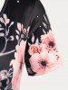 Plus Size & Curve Colorblock Floral Print Tee -  