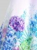 Plus Size & Curve Cottagecore Floral Print Ombre Color Tank Top -  