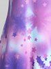 Plus Size & Curve Stars Print Tie Dye Tank Top -  