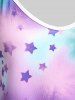 Plus Size & Curve Stars Print Tie Dye Tank Top -  