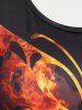 Plus Size & Curve Basic Fire Butterfly Print Flared Tee -  