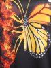 Plus Size & Curve Basic Fire Butterfly Print Flared Tee -  