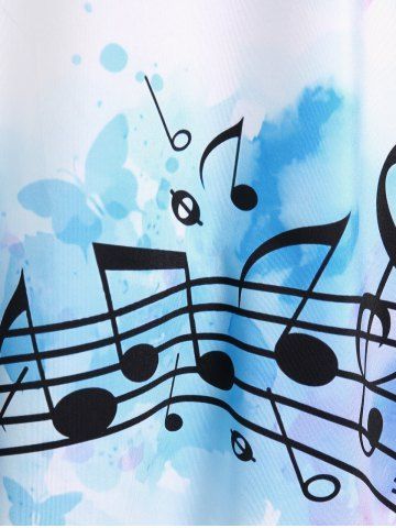 Plus Size & Curve Musical Notes Butterfly Print Flowy Tank Top
