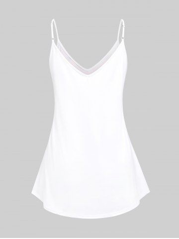 Plus Size & Curve Musical Notes Butterfly Print Flowy Tank Top