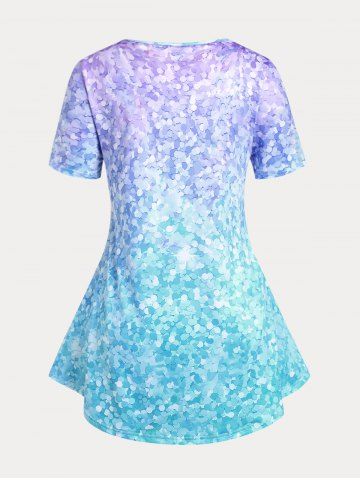 Plus Size & Curve Ombre Color Flared Tee