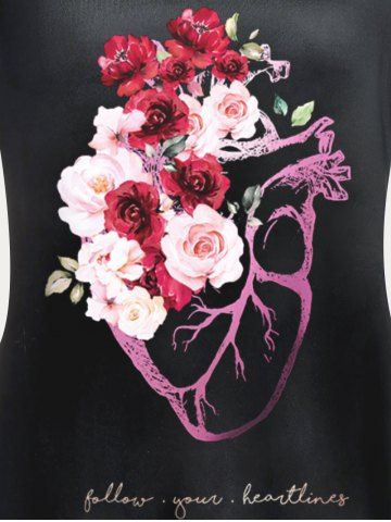 Plus Size & Curve Skull Rose Short SLeeves Top