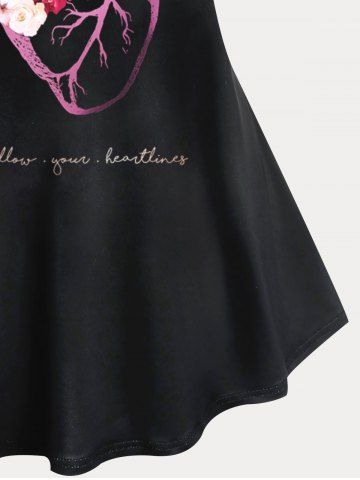 Plus Size & Curve Skull Rose Short SLeeves Top