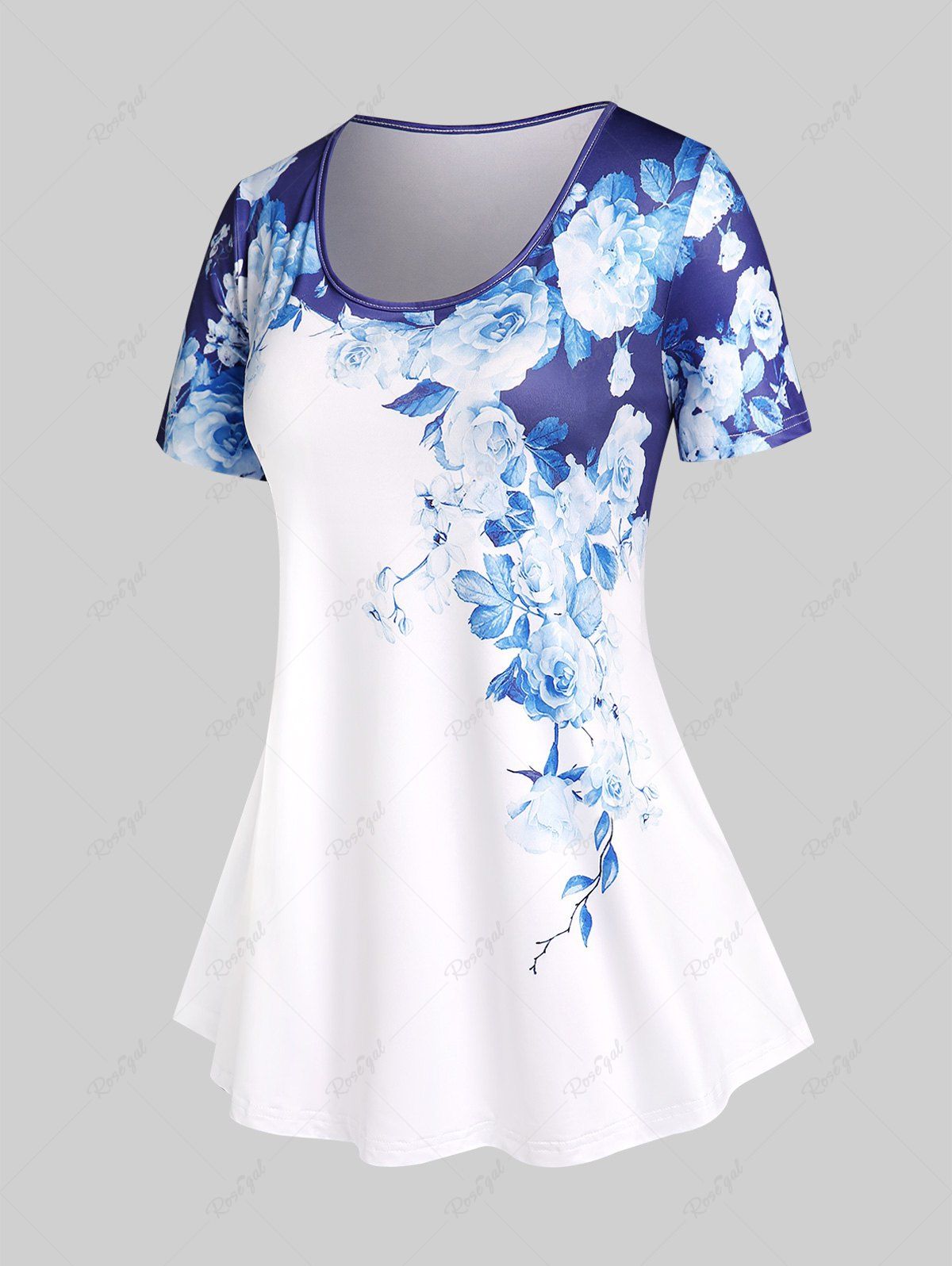 Store Plus Size & Curve Floral Print T-shirt  