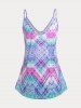 Plus Size & Curve Colorblock Geometric Tank Top -  
