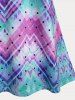 Plus Size & Curve Colorblock Geometric Tank Top -  