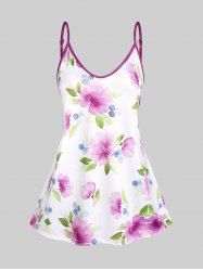 Plus Size & Curve Cottagecore Floral Print Tank Top -  