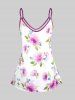 Plus Size & Curve Cottagecore Floral Print Tank Top -  