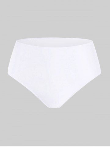 Plus Size & Curve Halter Plaid Skull Print Backless Gothic Modest Tankini  Swimsuit