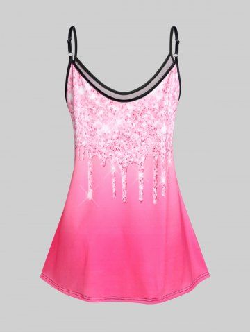 Plus Size & Curve Ombre Color Flowy Tank Top
