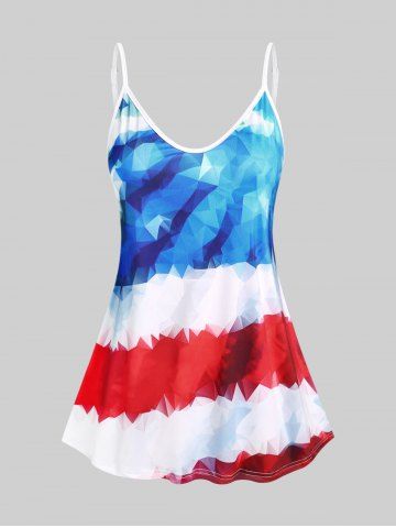 Plus Size & Curve American Flag Print Patriotic Tank Top