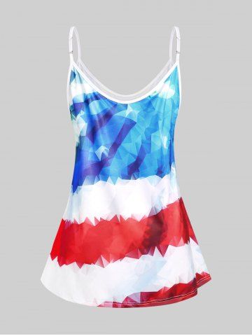 Plus Size & Curve American Flag Print Patriotic Tank Top