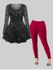 Lace Peplum Top and Colored Pants Plus Size Business Casual Outfit -  