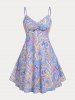 Plus Size & Curve Paisley Cami Dress and Lace Up Tee Set -  