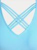 Plus Size & Curve Floral Print Crisscross Modest Tankini Swimsuit -  