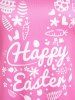 Plus Size & Curve Happy Easter Print Short Sleeves Top -  