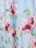 Twisted Flower Print A Line Dress -  