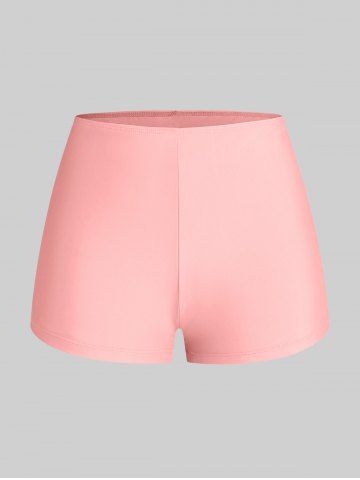 Plus Size & Curve Ombre Color Floral Print Crisscross Modest Tankini Swimsuit