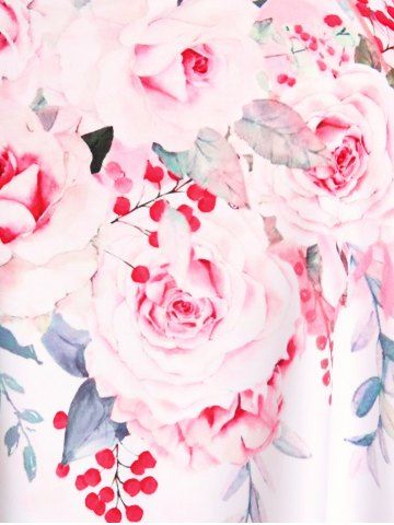 Plus Size & Curve Ombre Color Floral Print Crisscross Modest Tankini Swimsuit