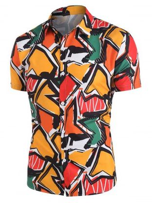 Colorful Geometric Print Shirt