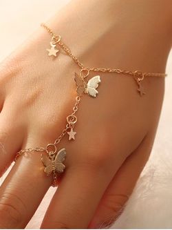 Star Butterfly Pattern Chain Bracelet - GOLDEN