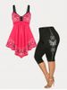 Paisley Butterfly Tank Top and Capri Leggings Plus Size Summer Outfit -  