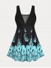 Plus Size & Curve Paisley Colorblock Padded Mesh Panel Tankini Swimsuit -  