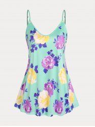 Plus Size & Curve Cottagecore Floral Print Tank Top -  