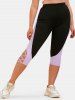 Plus Size & Curve Criss-cross Contrast Skinny Capri Leggings -  