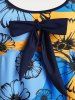 Plus Size & Curve Handkerchief Daisy Print Modest Swim Dress Set -  